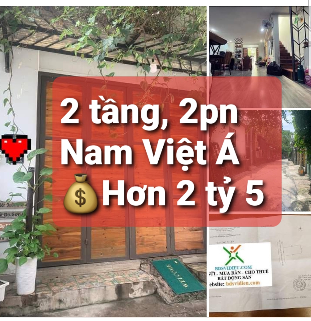Chào bán căn nhà 2 tầng, 2pn đường ôtô tại Nam Việt Á, đường thông Nguyễn Đình Chiểu, Bùi Tá Hán