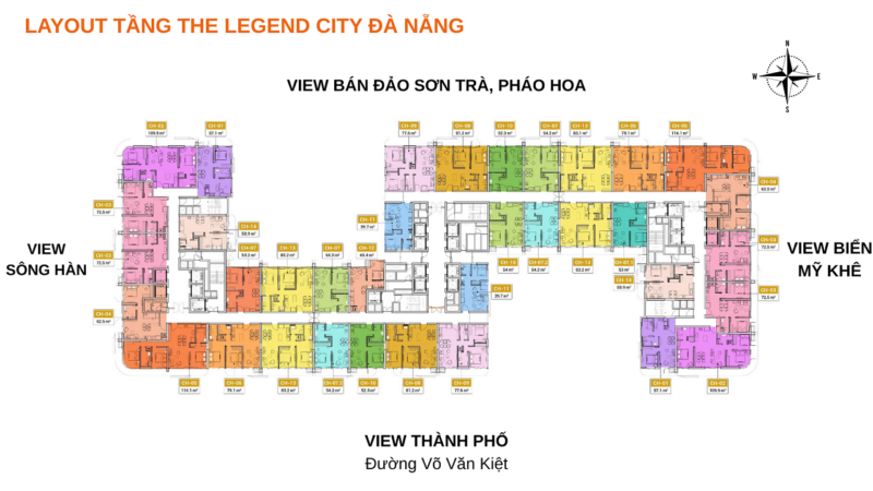 Layout căn hộ The Legend City Đà Nẵng