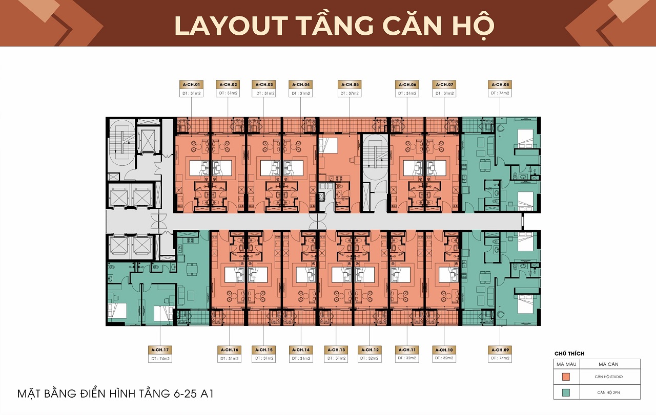 MẶT BẰNG ĐIỂN HÌNH TÒA A1 SUN SEA CHARM TOWER