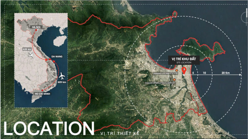 Vị trí dự án ngay đầu cầu Rồng Đà Nẵng