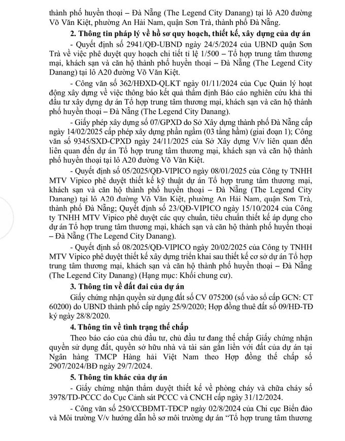 Giấy phép dự án The Legend City