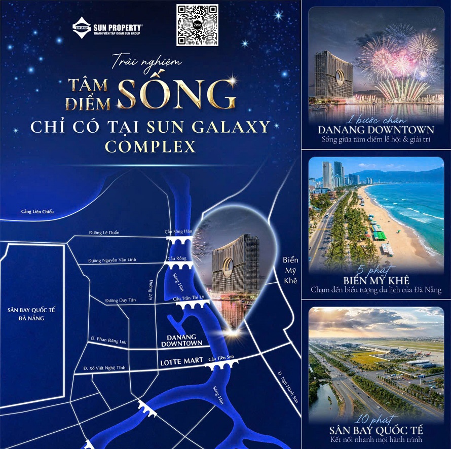 Vị trí tâm điểm kết nối từ Sun Galaxy Complex